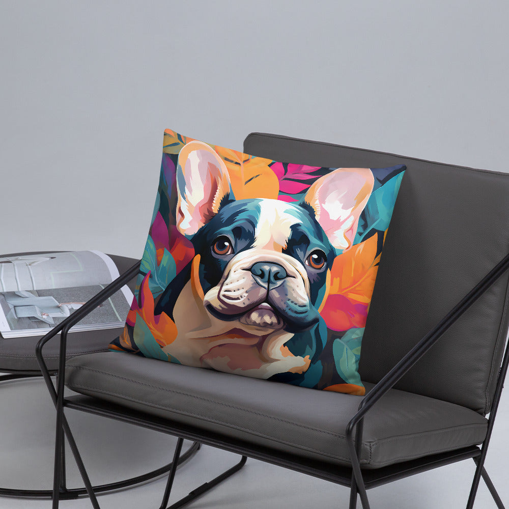 Tropical Frenchie Pillow