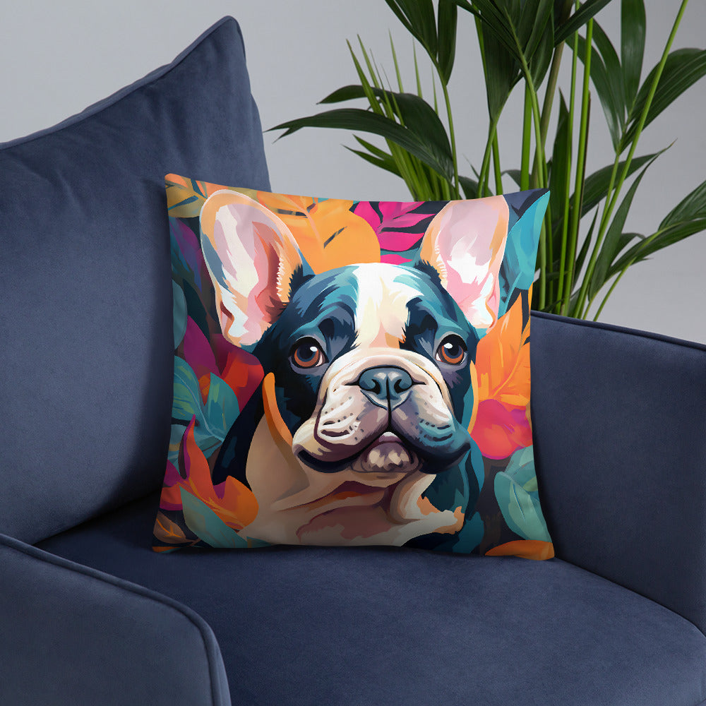 Tropical Frenchie Pillow