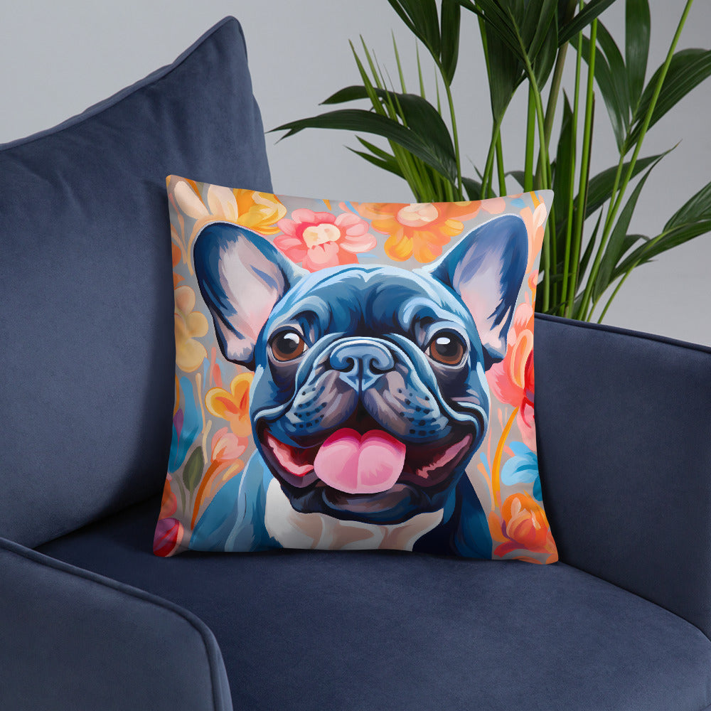 Flowers & Frenchies Pillow