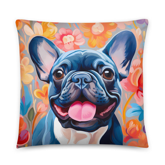 Flowers & Frenchies Pillow