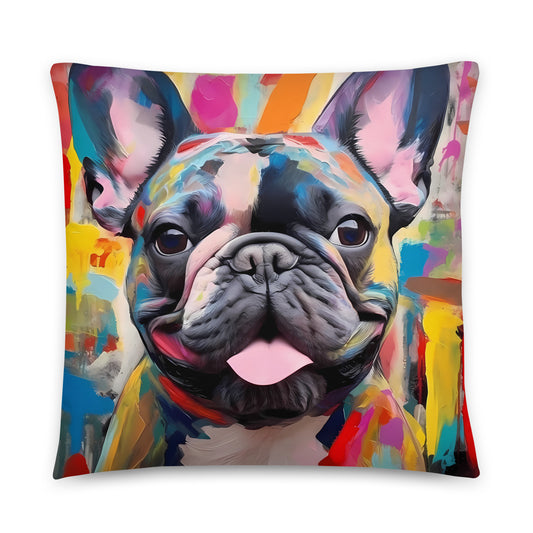 Abstract Frenchie Pillow