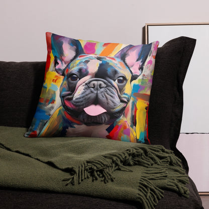 Abstract Frenchie Pillow