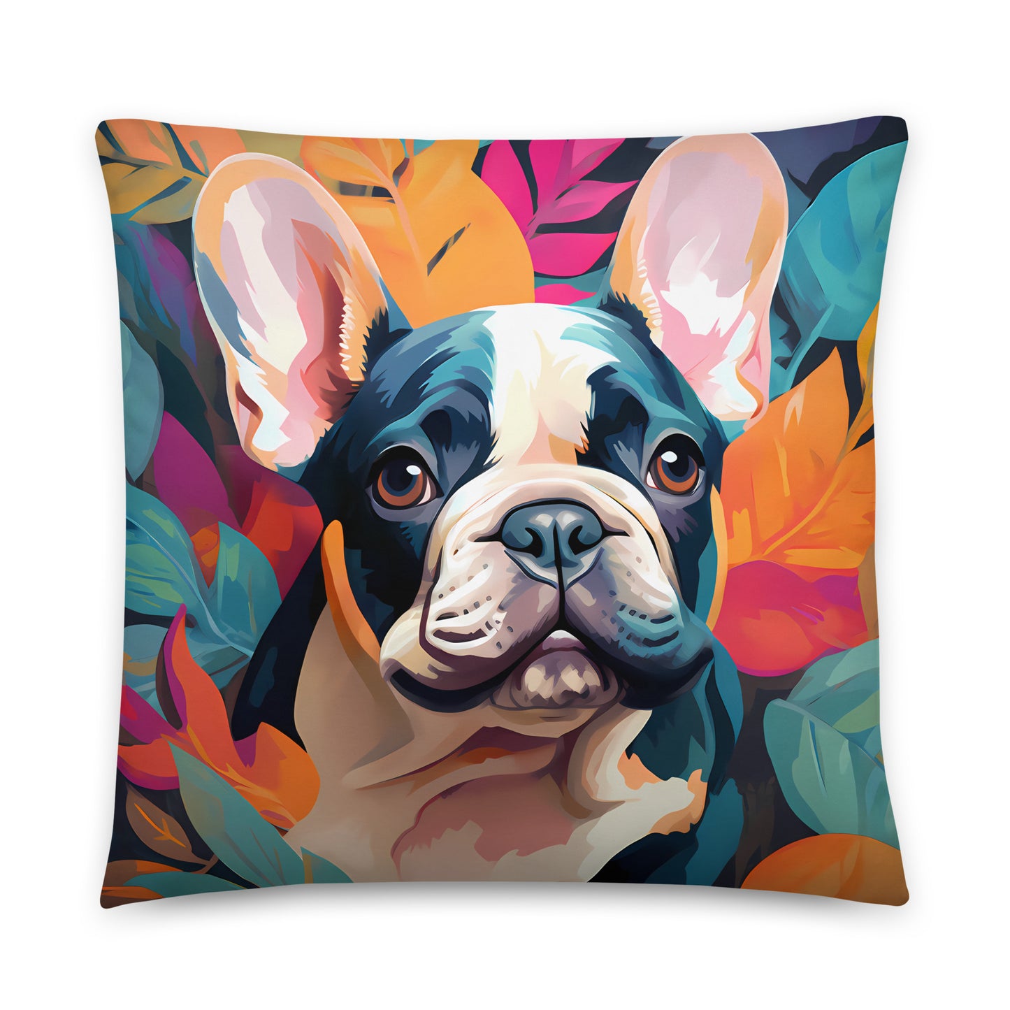 Tropical Frenchie Pillow