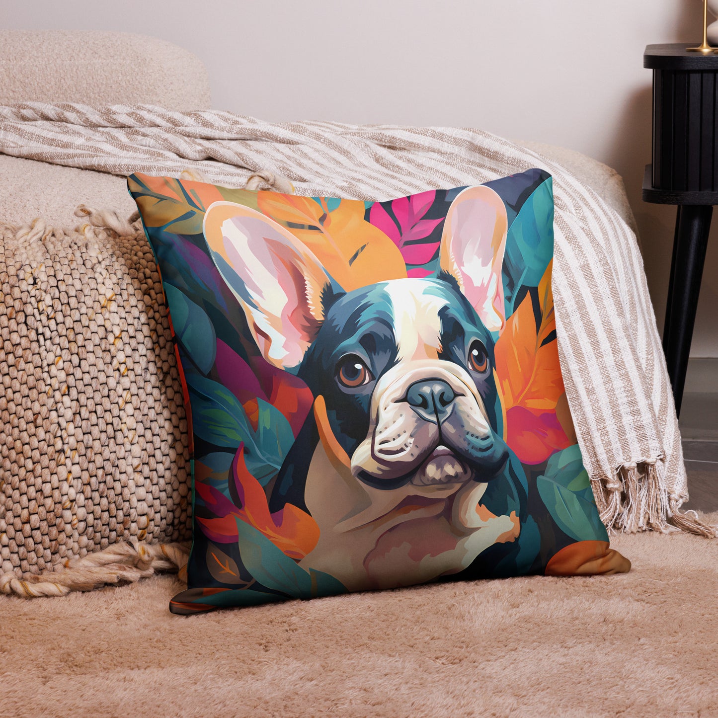 Tropical Frenchie Pillow