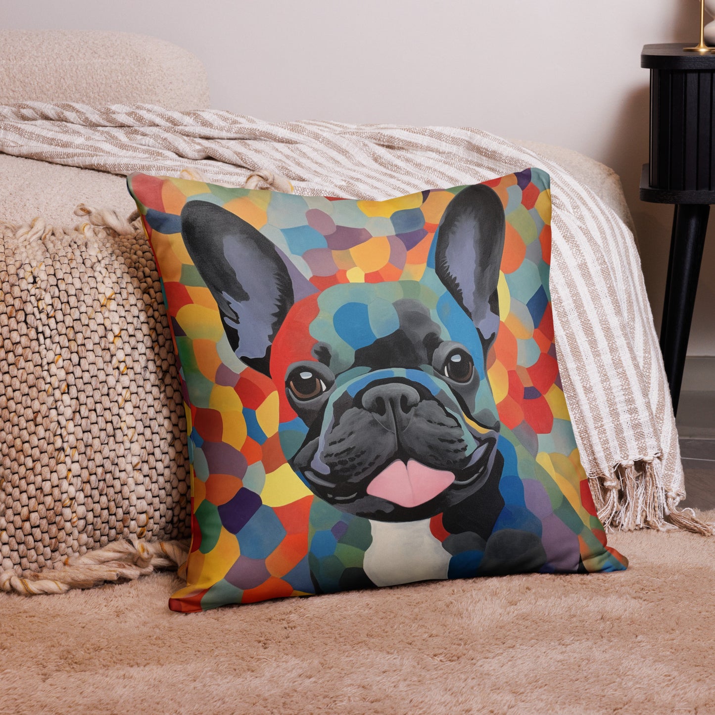 Mosaic Frenchie Pillow