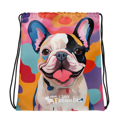 Pied Frenchie Drawstring bag