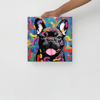 Bulldog's Dance with Doodles - Canvas