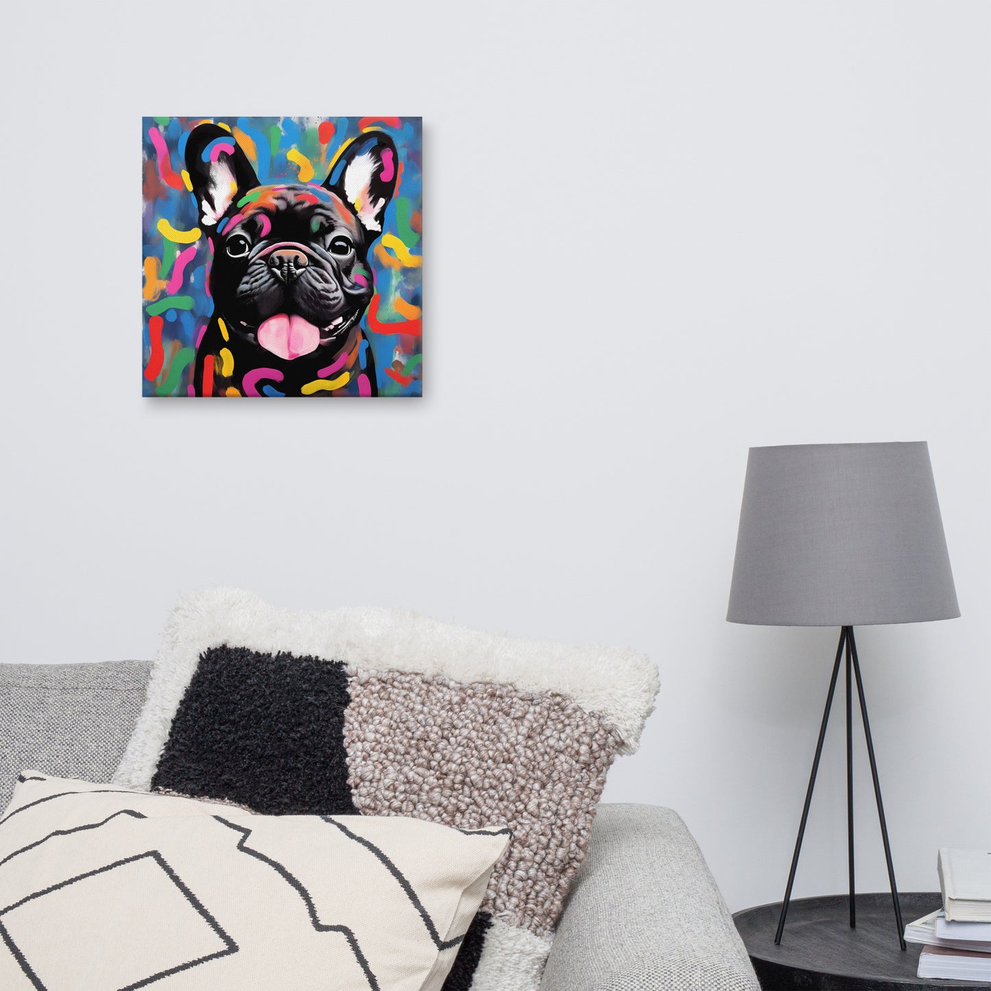 Bulldog's Dance with Doodles - Canvas