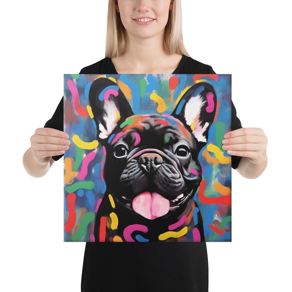 Bulldog's Dance with Doodles - Canvas