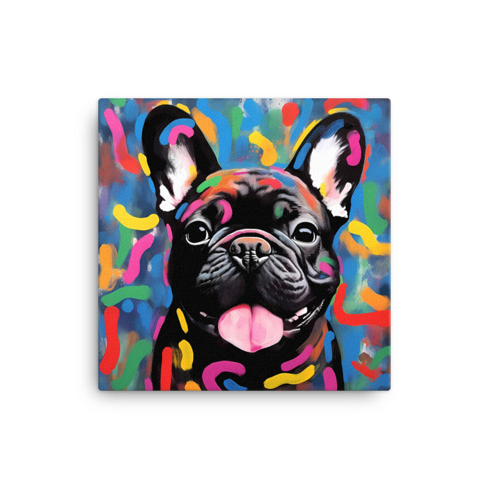 Bulldog's Dance with Doodles - Canvas