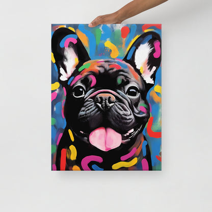 Bulldog's Dance with Doodles - Canvas