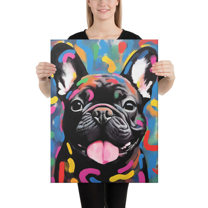 Bulldog's Dance with Doodles - Canvas