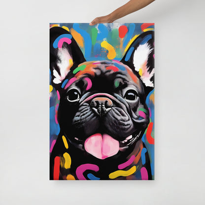 Bulldog's Dance with Doodles - Canvas