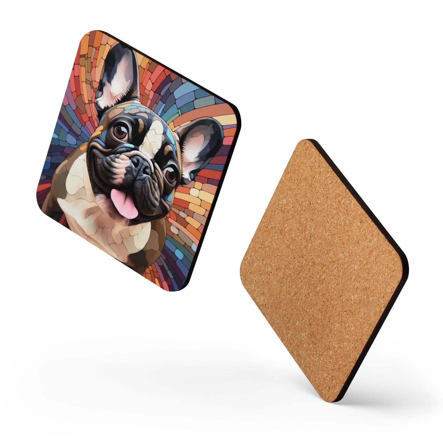 Modern Abstract Frenchie Coaster