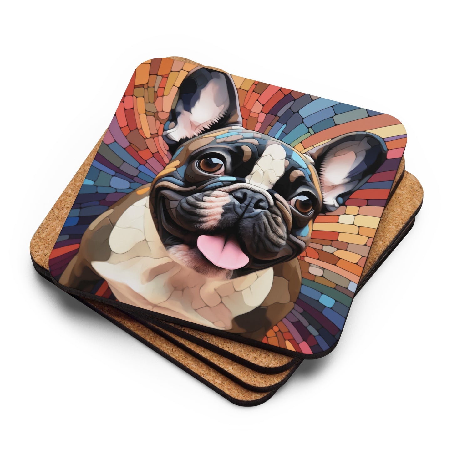 Modern Abstract Frenchie Coaster