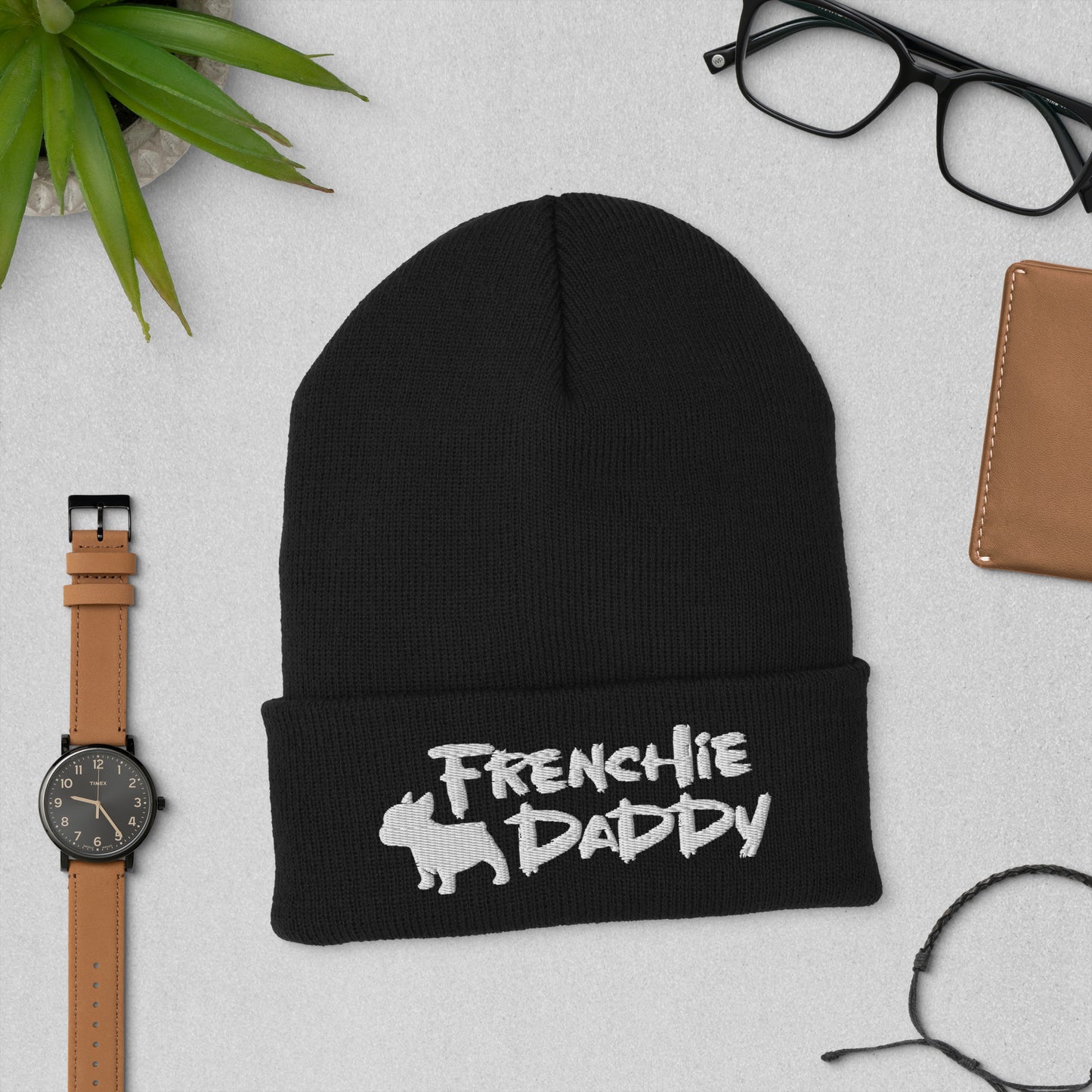 Frenchie Daddy Cuffed Beanie