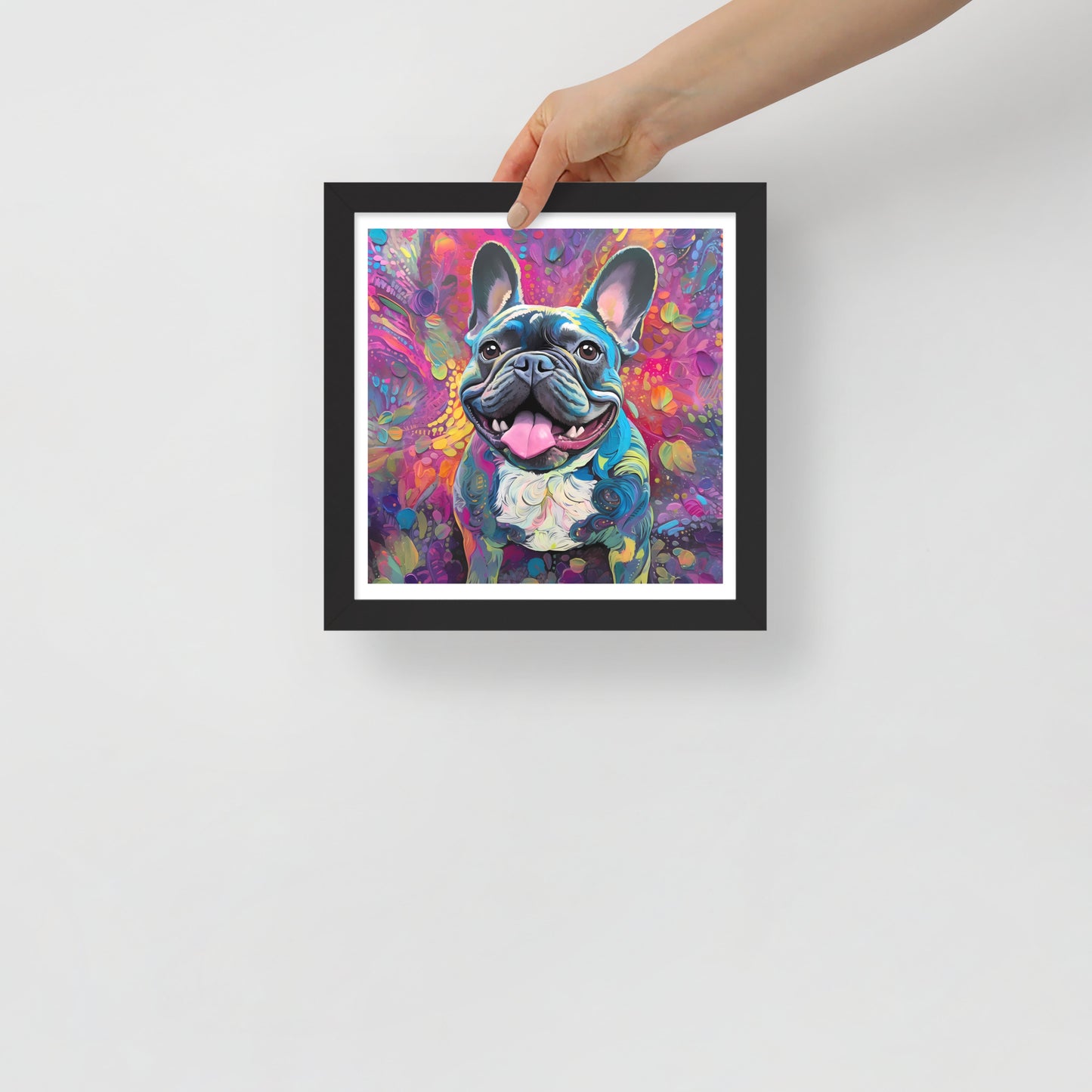 Joyful Jardin Pup Framed Poster