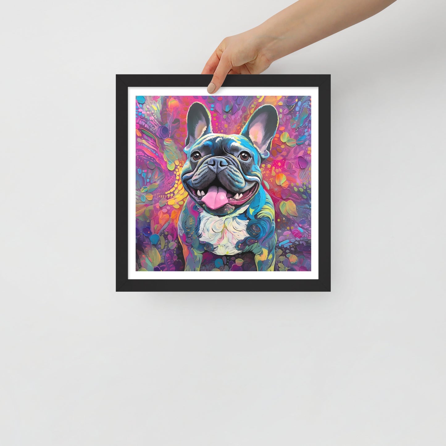 Joyful Jardin Pup Framed Poster