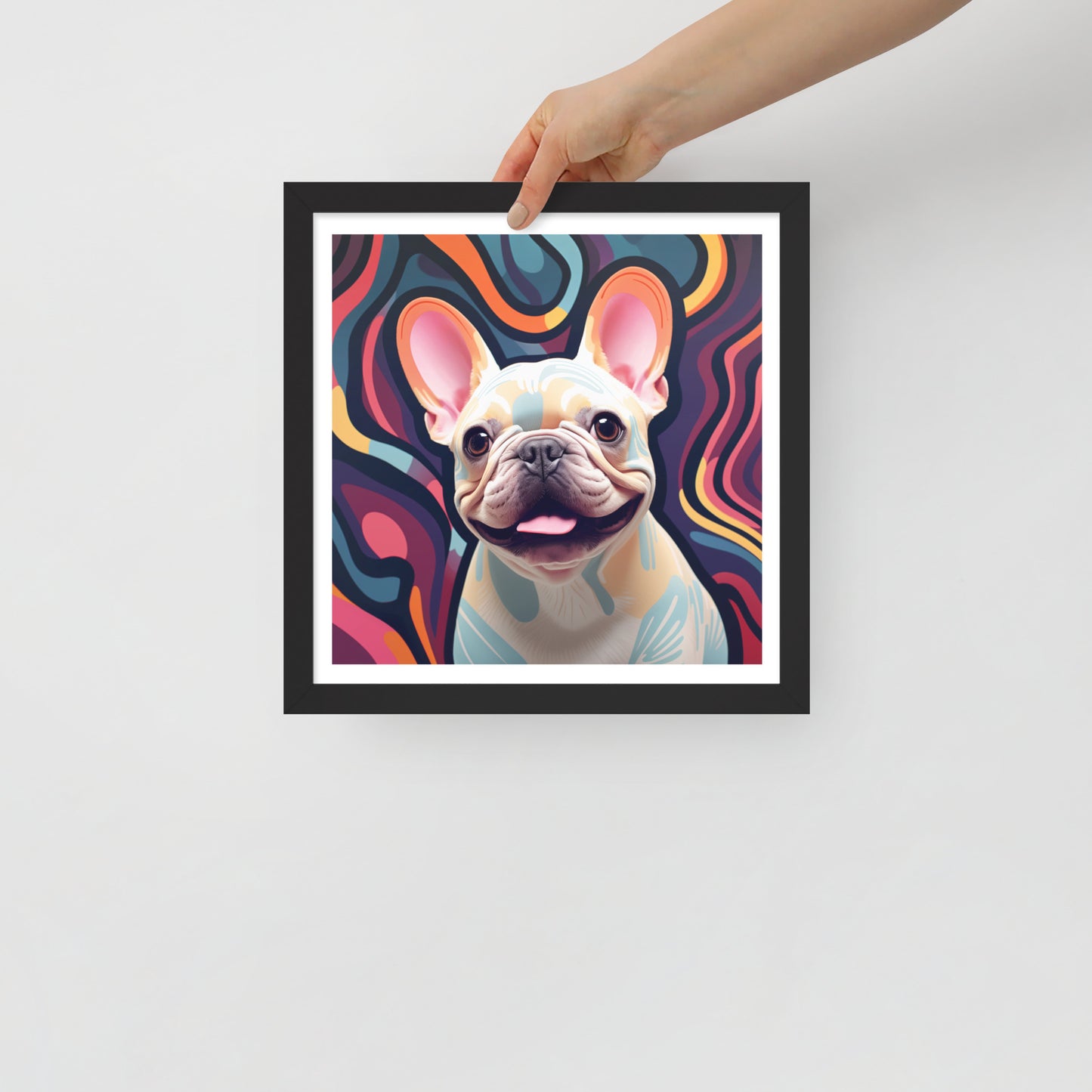 Cream Canine Flow Framed Poster