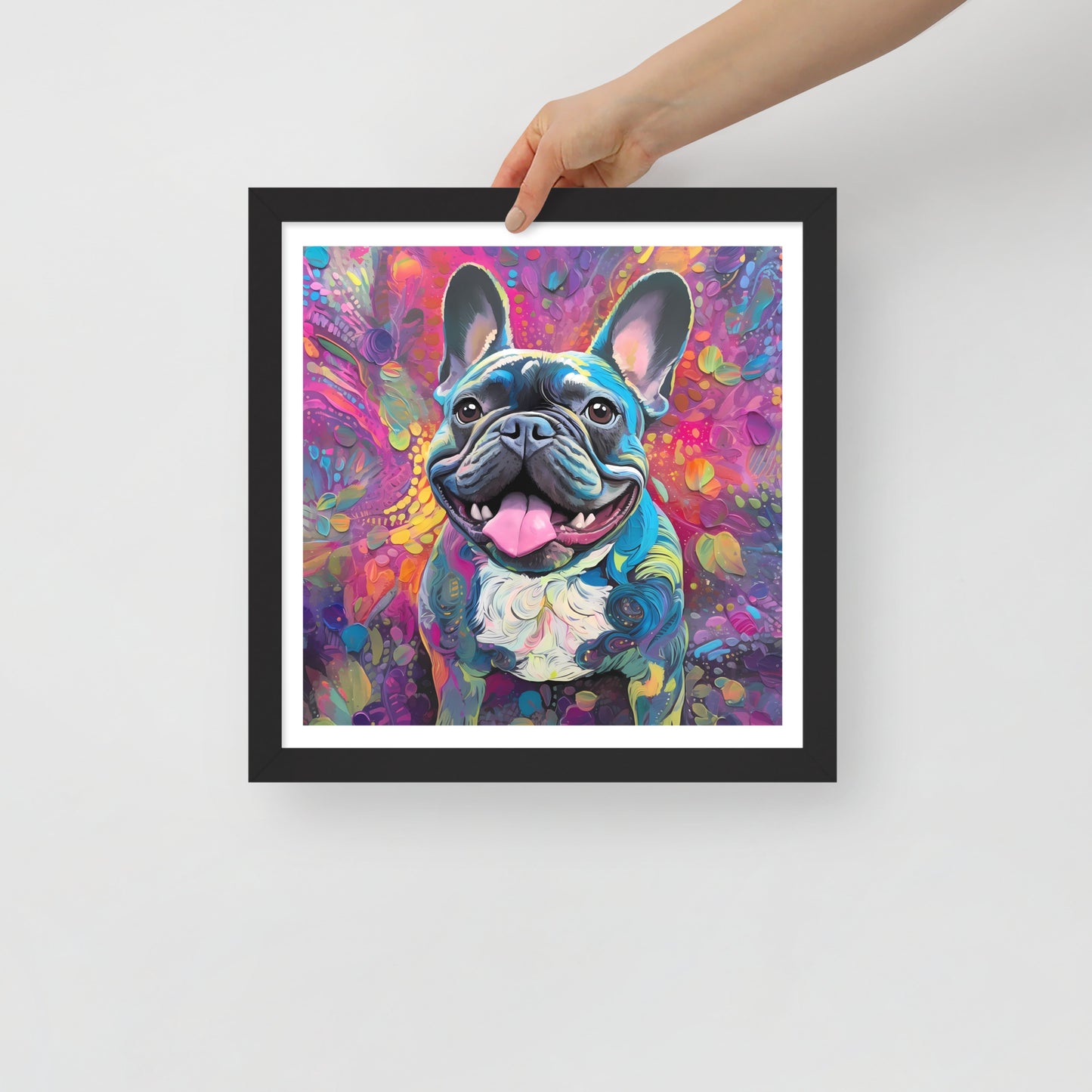 Joyful Jardin Pup Framed Poster