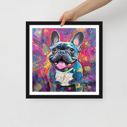 Joyful Jardin Pup Framed Poster