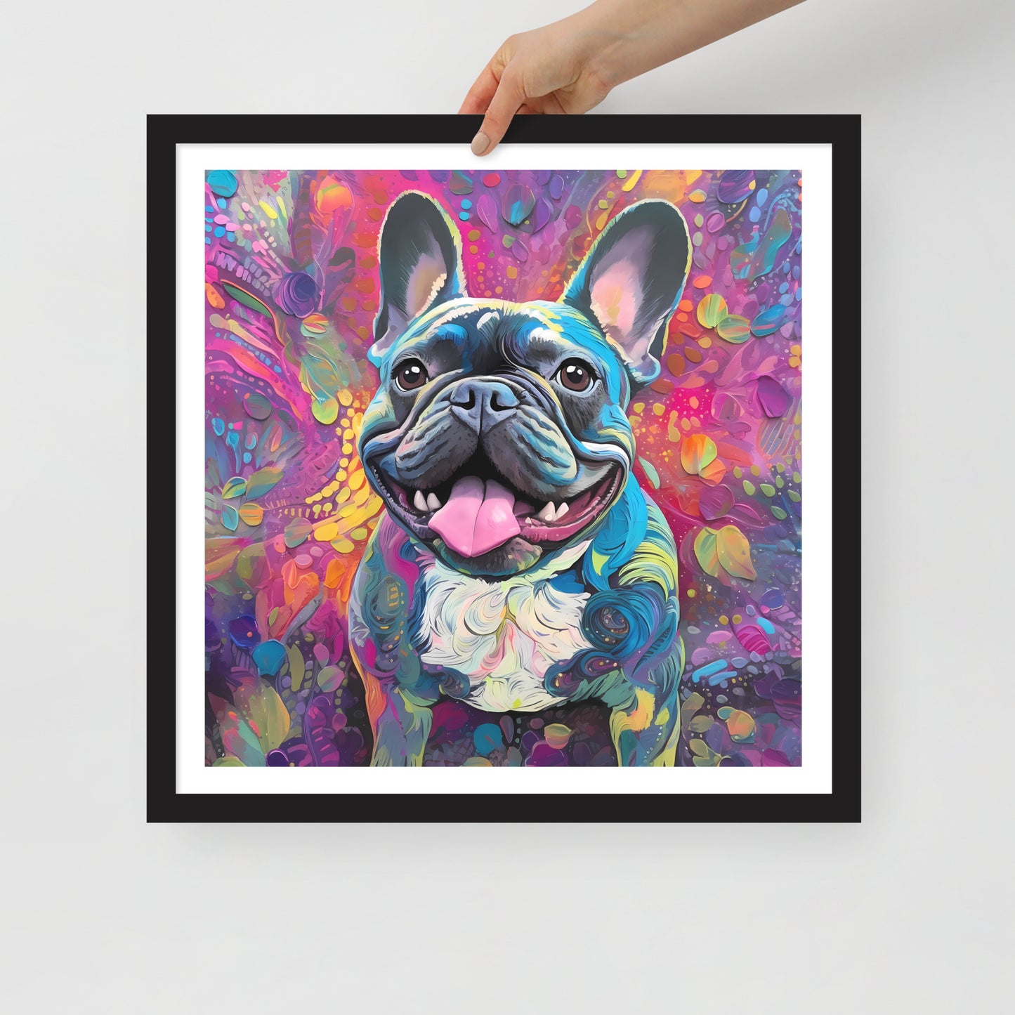 Joyful Jardin Pup Framed Poster