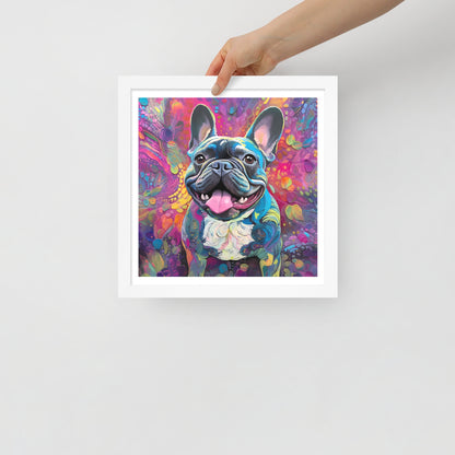 Joyful Jardin Pup Framed Poster