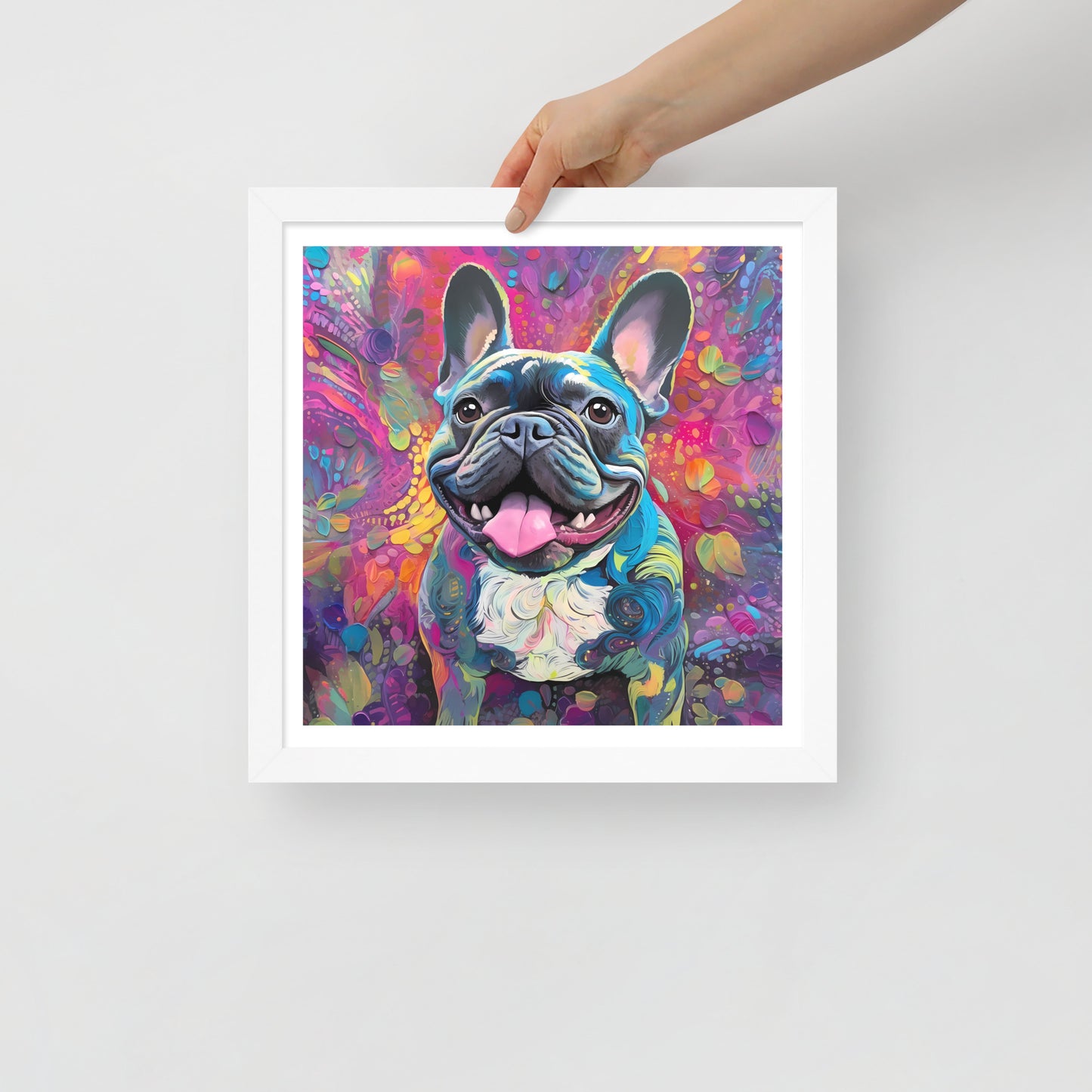 Joyful Jardin Pup Framed Poster