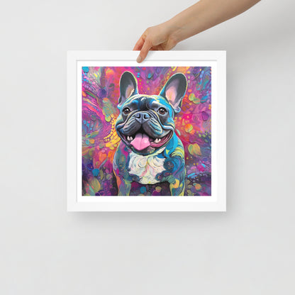 Joyful Jardin Pup Framed Poster