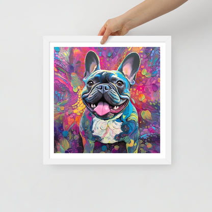 Joyful Jardin Pup Framed Poster