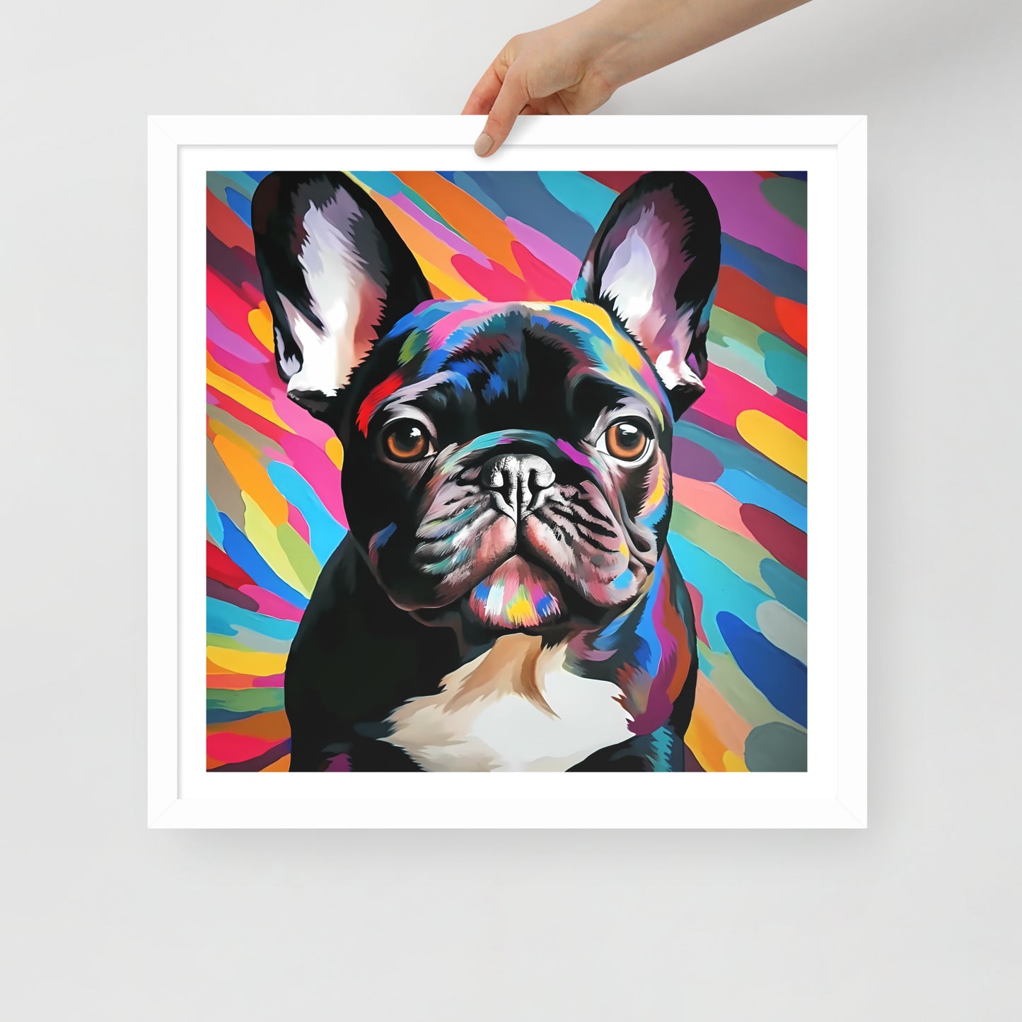 Brindle Spectrum Splash Framed Poster