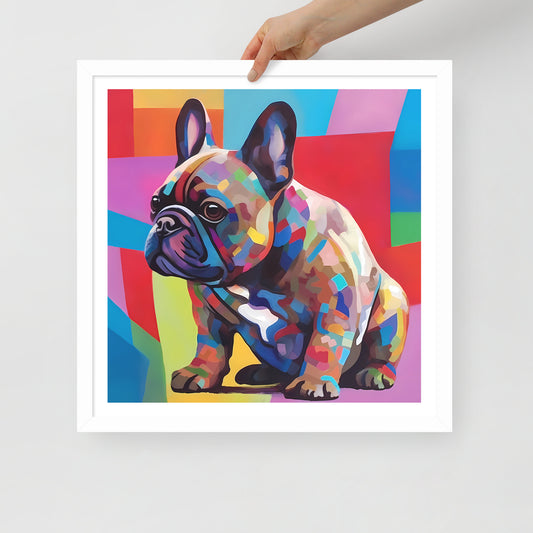 Pixel Patch Pup Framed Poster