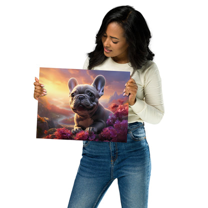 Romantic Frenchie - Metal Print