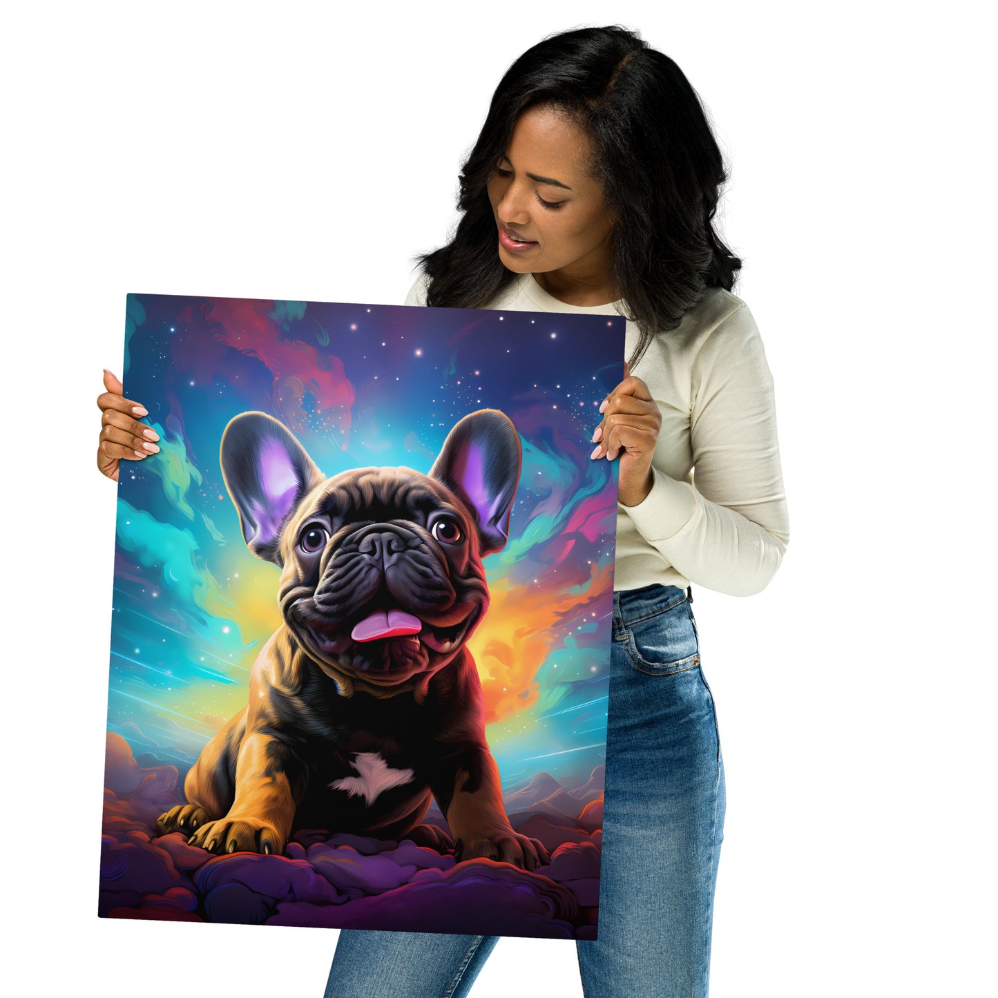 Frenchie's Stellar Smile - Metal Print