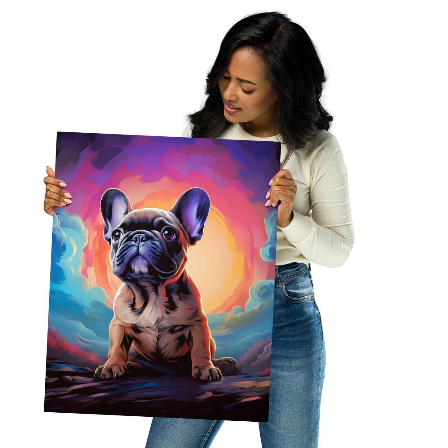 Frenchie Tornado - Metal Print