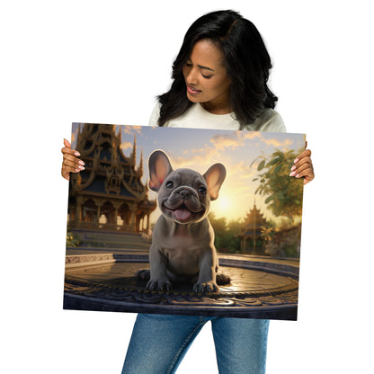 Frenchie at the Temple Metal Print