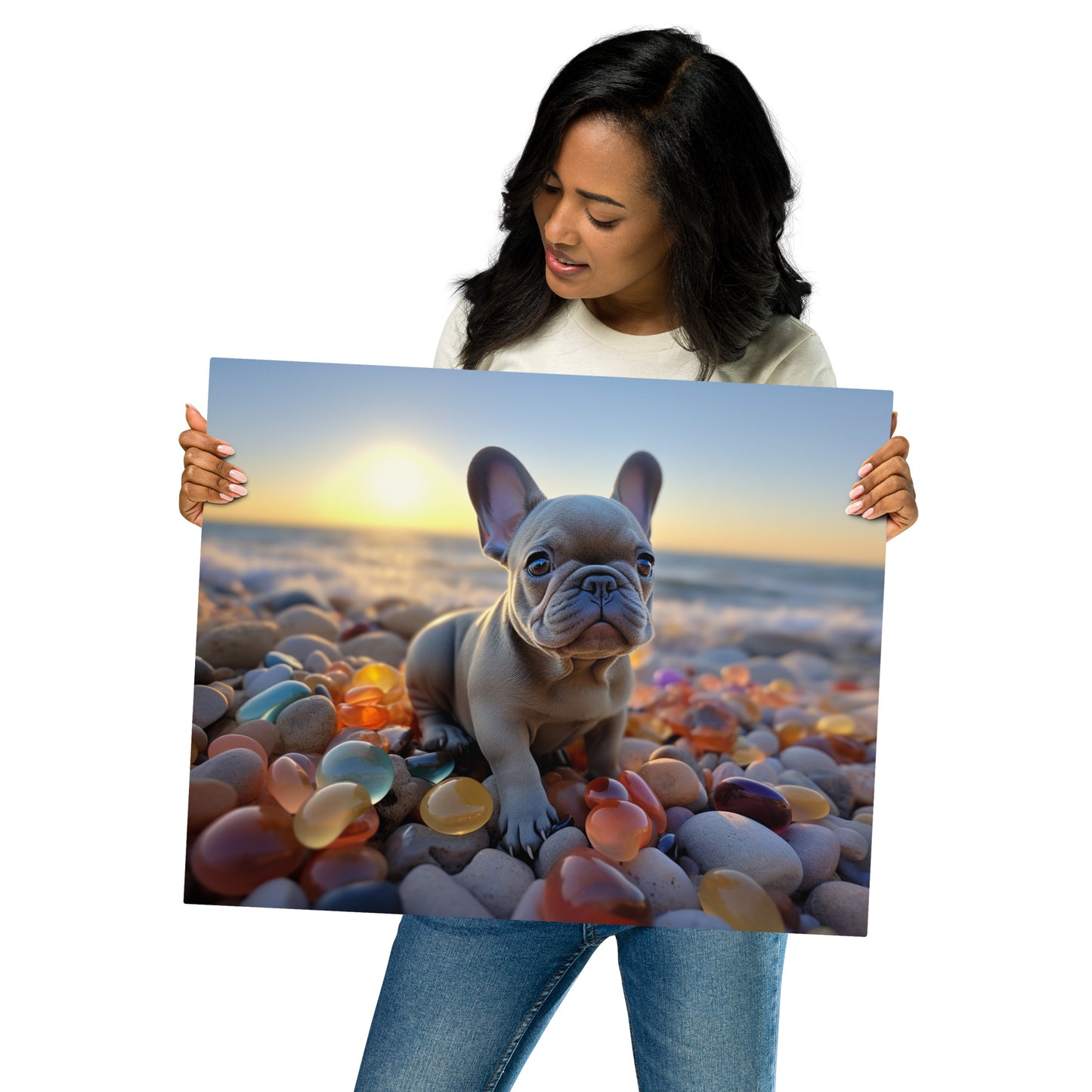 Pebbles & Paws Metal Print