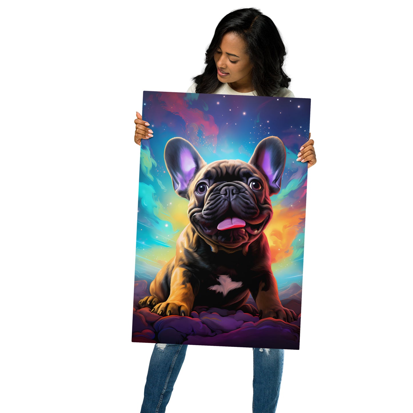 Frenchie's Stellar Smile - Metal Print