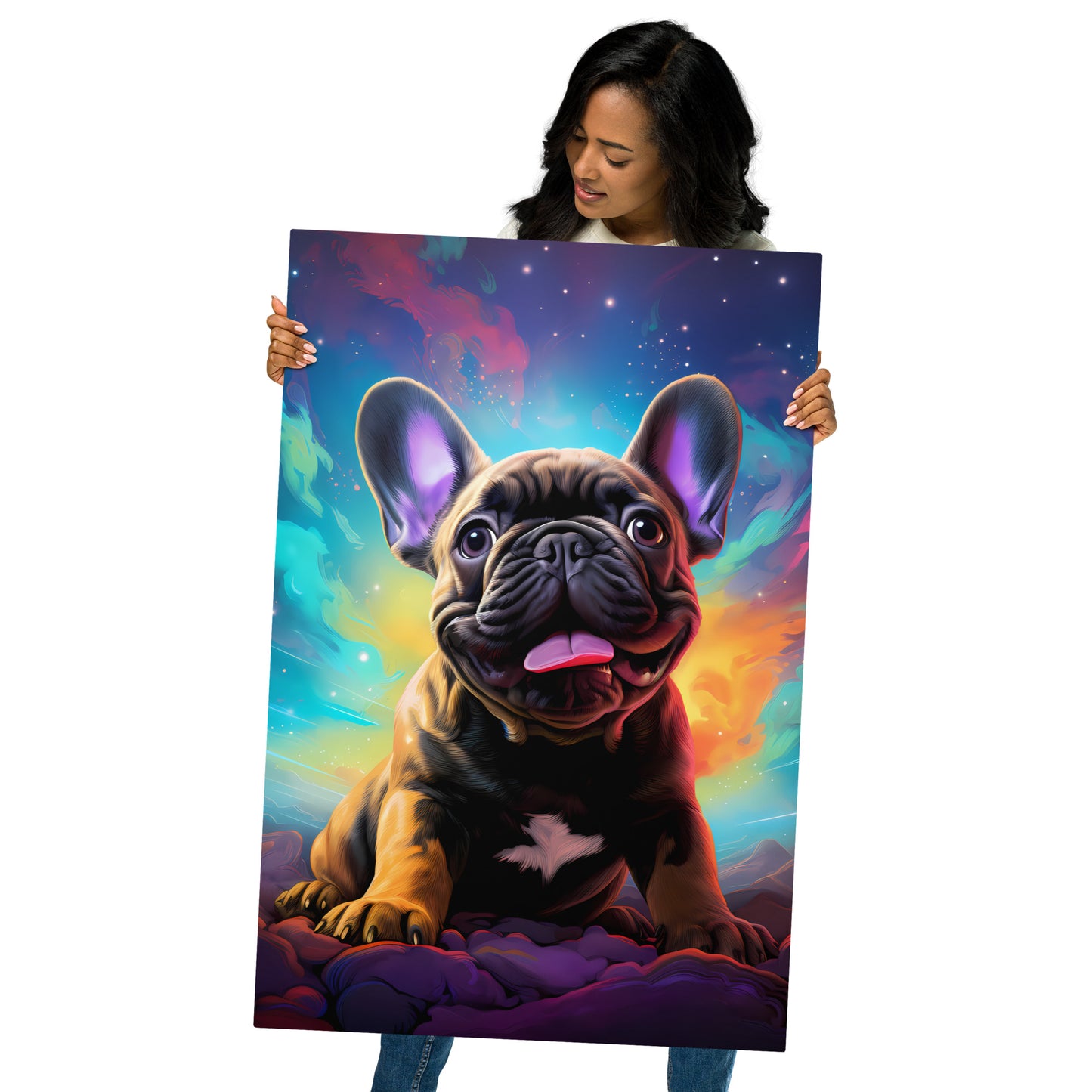 Frenchie's Stellar Smile - Metal Print