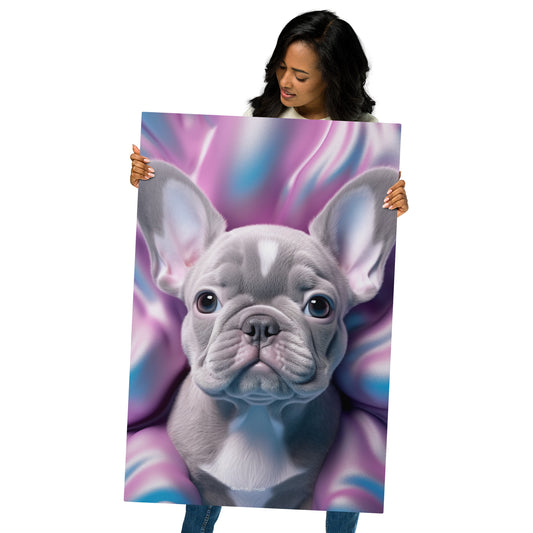 Bubble Gum Frenchie Metal Print