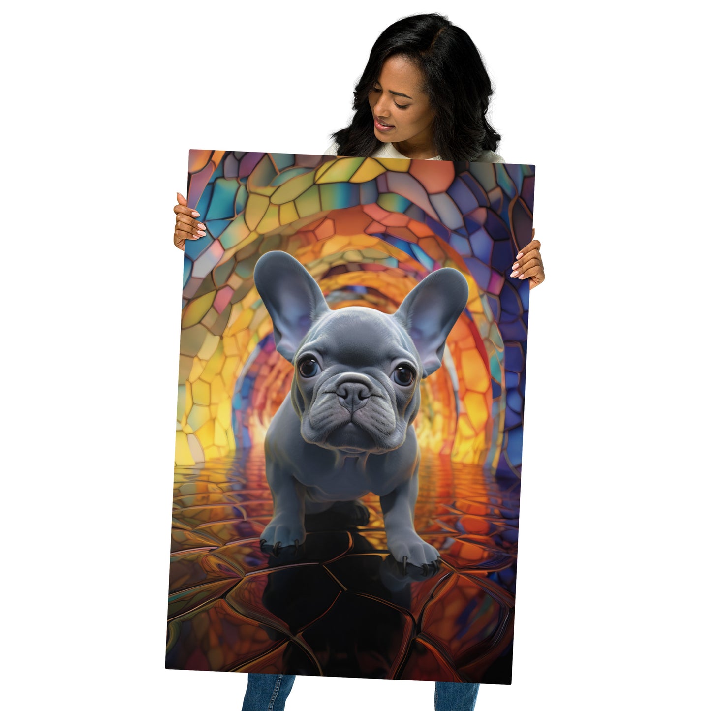 Mosaics & Frenchies Metal Print