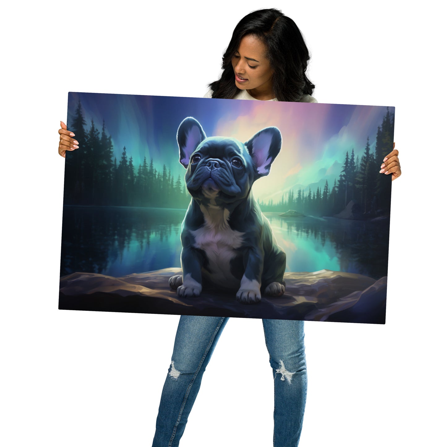 Aurora Frenchie Metal Print