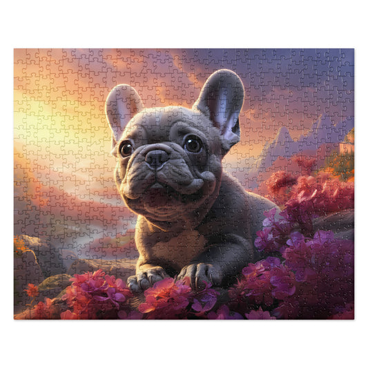 Romantic Frenchie Jigsaw Puzzle