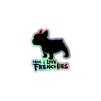 Frenchie Stacked Logo Holographic Sticker