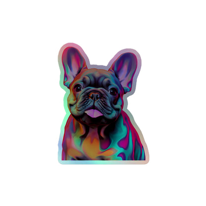 Neon Frenchie Holographic Sticker