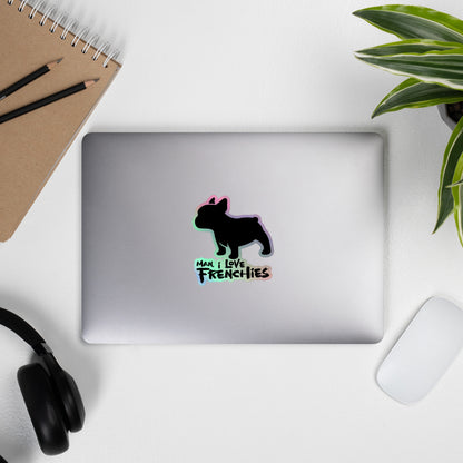 Frenchie Stacked Logo Holographic Sticker