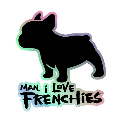 Frenchie Stacked Logo Holographic Sticker