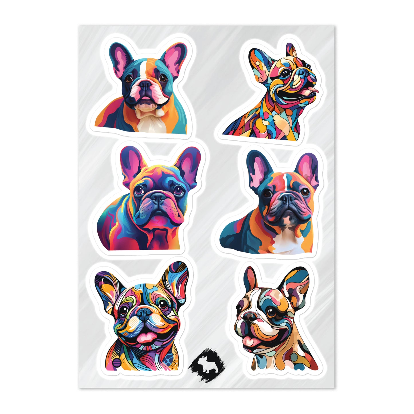 Colored Frenchies Sticker Sheet