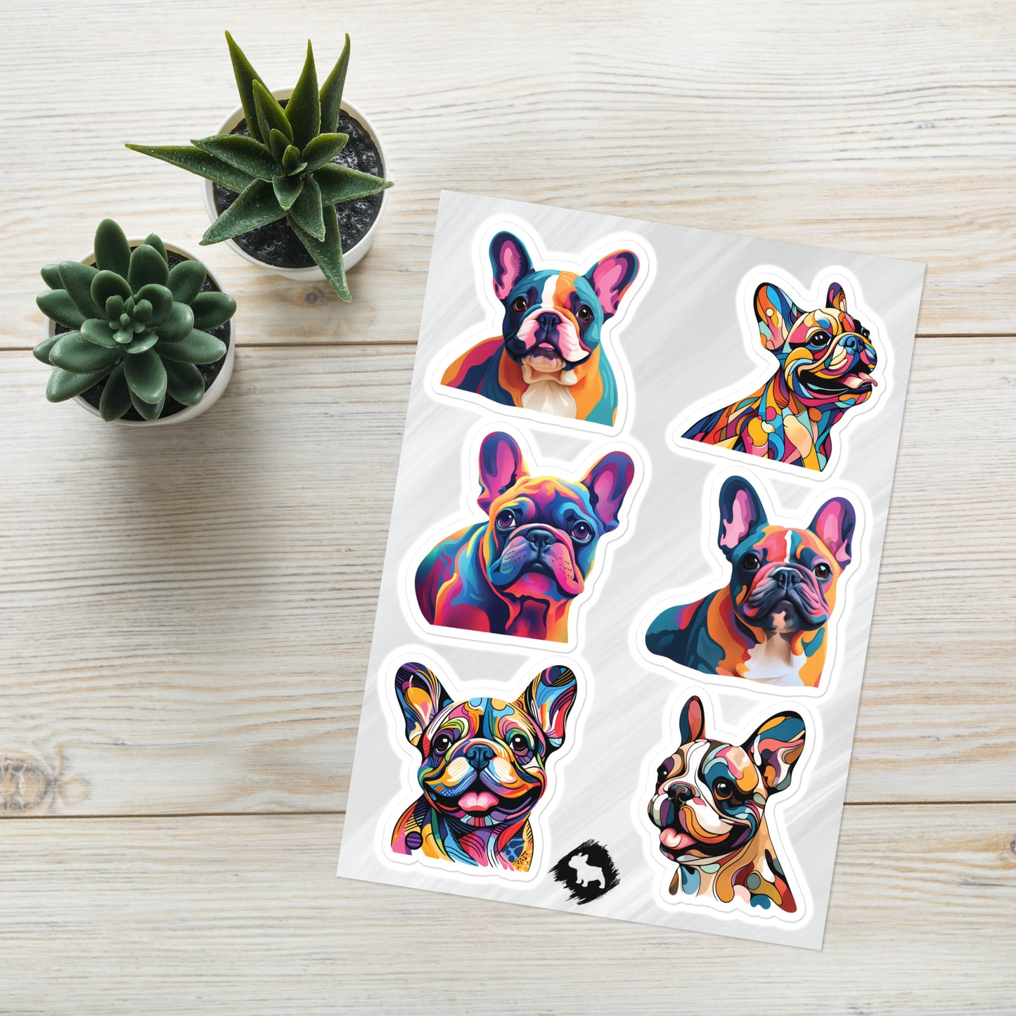 Colored Frenchies Sticker Sheet