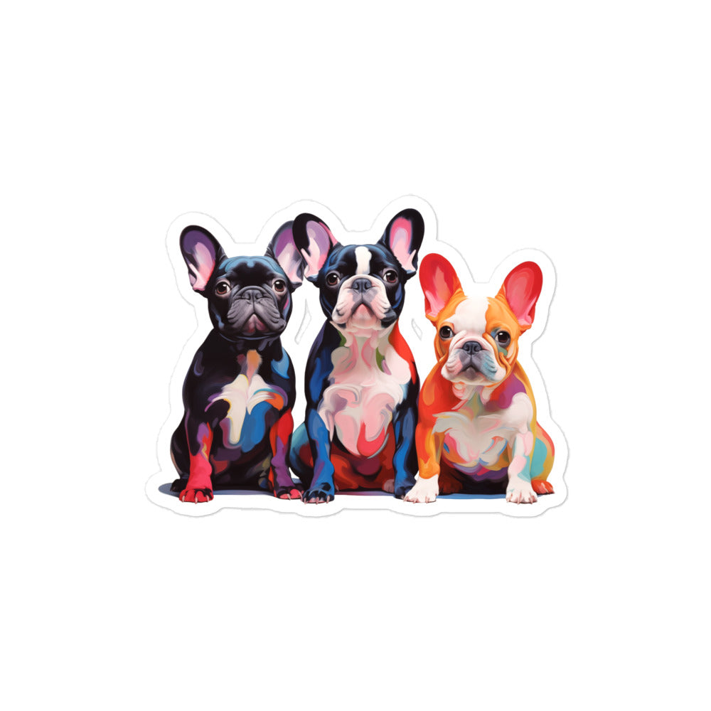 Three Frenchies Sticker